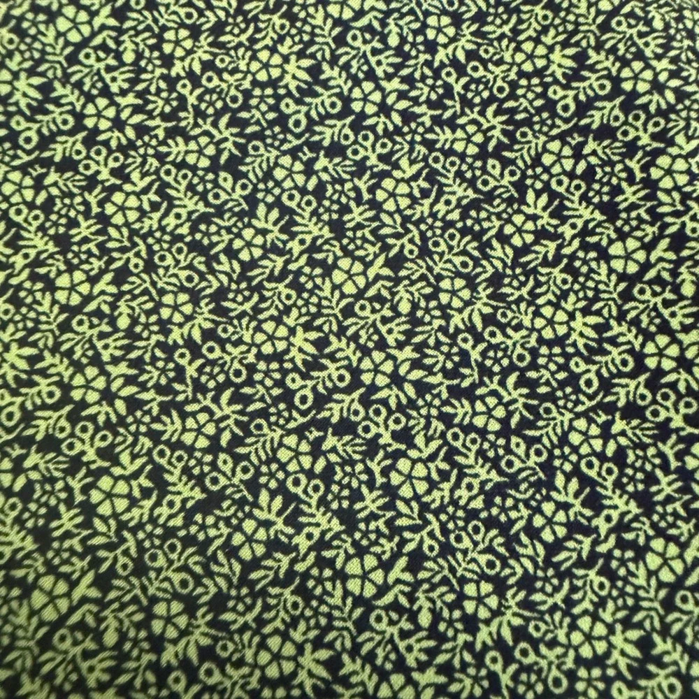 Michael‎ Kors Green Floral Twist Neck Sleeveless Blouse Top Large